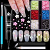 Picture of 3D Flowers, Manicure Kit with Nail Rhinestone Glue Gel, Colorful Acrylic Flower Nail Charms with Caviar Beads, Rhinestones for Nails + Gem Glue for Nails (UV/LED Needed) with Pickup & Dotting Tools