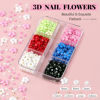 Picture of 3D Flowers, Manicure Kit with Nail Rhinestone Glue Gel, Colorful Acrylic Flower Nail Charms with Caviar Beads, Rhinestones for Nails + Gem Glue for Nails (UV/LED Needed) with Pickup & Dotting Tools