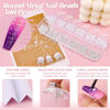 Picture of Flatback Pearls (White) and Metal Nail Beads (Silver) with Rhinestones Glue Gel for Nail Art, Luxurious Pearl Nail Charms and Round Caviar Beads Nail Accessories for Acrylic Nail Tips Manicure Decor