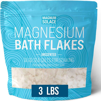 Picture of Magnesium Flakes for Bath - Magnesium Chloride Flakes - Dead Sea Salts for Soaking, 3.0 LBS