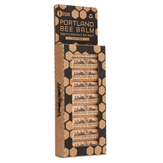 Picture of Portland Bee Balm All Natural Handmade Beeswax Based Lip Balm, Unscented 9 Count