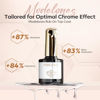 Picture of modelones Gel Top Coat for Chrome Nail Powder, Mirror Shiny Clear Chrome Top coat No Wipe Long Lasting Soak Off Nail Lamp High Gloss Chrome Top Coat Gel Nail Polish for Home DIY and Nail Salon