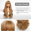 Picture of HAIRCUBE Blonde Wig with Bangs for Women Long Wavy Hair Wig Blonde Wig Curly Wavy Synthetic Wigs for Girls Daily Party Use