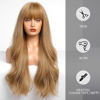 Picture of HAIRCUBE Blonde Wig with Bangs for Women Long Wavy Hair Wig Blonde Wig Curly Wavy Synthetic Wigs for Girls Daily Party Use