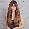 Picture of HAIRCUBE Ombre Brown Wigs with Bangs Synthetic Women's Wig Long Wavy Layered Heat-Resistant Wig for Daily Use Natural and comfortable