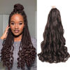 Picture of French Curly Braiding Hair 18 Inch 8 Packs - Pre Stretched Bouncy Braiding Hair- Loose Wavy Braiding Hair Synthetic Hair Extensions For Black Women (18 inch 8 packs 4)
