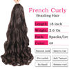 Picture of French Curly Braiding Hair 18 Inch 8 Packs - Pre Stretched Bouncy Braiding Hair- Loose Wavy Braiding Hair Synthetic Hair Extensions For Black Women (18 inch 8 packs 4)