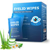 Picture of 60PCs Eyelid & Lash Wipes with Hyaluronic Acid, Tea Tree Oil Eyelid Cleaser For Blepharitis, Itchy & Stye Eyes, Pre-Moistened Eyelid Wipes for Dry Eyes Relief, Daily Eye Cleanser for Sensitive Eyes