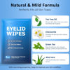 Picture of 60PCs Eyelid & Lash Wipes with Hyaluronic Acid, Tea Tree Oil Eyelid Cleaser For Blepharitis, Itchy & Stye Eyes, Pre-Moistened Eyelid Wipes for Dry Eyes Relief, Daily Eye Cleanser for Sensitive Eyes