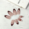 Picture of 24Pcs French Tip Press on Nails Medium Almond Fake Nails with Red Cherry Bow Heart Designs Glossy False Nails Valentines Day Cute Acrylic Gel Glue on Nails for Women Girlfriend Gift
