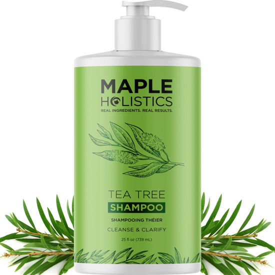 Picture of Tea Tree Oil Shampoo Sulfate Free - Deep Cleansing Vegan Tea Tree Shampoo for Oily Hair and Scalp - Daily Clarifying Shampoo for Build up with Rosemary Essential Oil for All Hair Types 25 Fl Oz