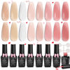 Picture of Beetles Jelly Gel Nail Polish, 8Pcs Nude Pink Classic Nails Milky White Gel Polish Nails Art Soak off Uv LED Manicure Gift Set Nail Trend Valentine's Day Gift for Women