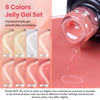 Picture of Beetles Jelly Gel Nail Polish, 8Pcs Nude Pink Classic Nails Milky White Gel Polish Nails Art Soak off Uv LED Manicure Gift Set Nail Trend Valentine's Day Gift for Women