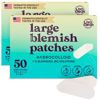 Picture of LivaClean LC 𝟏𝟎𝟎 𝐂𝐓, 𝟐 𝐏𝐚𝐜𝐤 Large Hydrocolloid Acne Patches - for Pore Spots Nose Face Cystic Pimple Zit Patch - Big Pimple Patches Hydrocolloid Bandages Strips Stickers Patch XL Large Acne