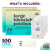 Picture of LivaClean LC 𝟏𝟎𝟎 𝐂𝐓, 𝟐 𝐏𝐚𝐜𝐤 Large Hydrocolloid Acne Patches - for Pore Spots Nose Face Cystic Pimple Zit Patch - Big Pimple Patches Hydrocolloid Bandages Strips Stickers Patch XL Large Acne