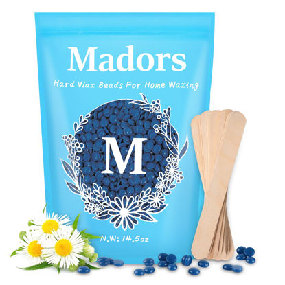 Picture of Hard Wax Beans Kit for Hair Removal - Madors 1lB Brazilian Underarms Body and Chest Large Refill Wax Beads for Wax Warmer
