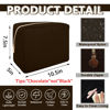 Picture of UIXIZQ Waterproof Large Makeup Bag Pouch,Nylon Women Travel Toiletry Storage Bag Preppy Cosmetic Bag for Girls,Big Makeup Organizer Bag Cute Zipper Pouch Bag for Sport Work Gift(Large-Chocolate)