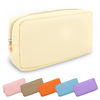 Picture of Waterproof Small Makeup Bag Pouch for Purse,Nylon Travel Toiletry Storage Bag Cute Preppy Cosmetic Bag for Women Girl,Waterproof Makeup Organizer Bag Skincare Bag Purse with Zipper(Small-Beige)