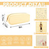Picture of UIXIZQ Waterproof Small Pencil Case Makeup Bag for Purse,Cute Pencil Pouch Preppy Nylon Makeup Brush Holder with Zipper,Girls Portable Storage Case Small Pen Bag for Office College(Slim-Beige)