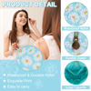 Picture of UIXIZQ Waterproof Large Floral Makeup Bag Pouch,Nylon Travel Toiletry Storage Bag Preppy Flower Cosmetic Bag for Women Girl,Large Capacity Makeup Organizer Bag Zipper Pouch for Work(Large Blue-Daisy)