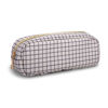 Picture of UIXIZQ Waterproof Small Pencil Case Makeup Bag for Purse,Cute Pencil Pouch Nylon Preppy Checkered Makeup Brush Holder with Zipper,Girls Portable Storage Case Small Pen Bag for Office(Slim-Checkered)