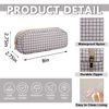 Picture of UIXIZQ Waterproof Small Pencil Case Makeup Bag for Purse,Cute Pencil Pouch Nylon Preppy Checkered Makeup Brush Holder with Zipper,Girls Portable Storage Case Small Pen Bag for Office(Slim-Checkered)