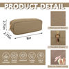 Picture of UIXIZQ Waterproof Small Pencil Case Makeup Bag for Purse,Cute Pencil Pouch Preppy Nylon Makeup Brush Holder with Zipper,Girls Portable Storage Case Small Pen Bag for Office College(Slim-Khaki)