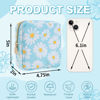 Picture of UIXIZQ Waterproof Mini Floral Makeup Bag Pouch for Purse,Nylon Flower Cosmetic Travel Bag Small Preppy Toiletry Organizers Bag for Women Girl,Cute Zipper Pouch Coin Purse for Work(Mini Blue-Daisy)