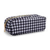 Picture of UIXIZQ Waterproof Small Pencil Case Makeup Bag for Purse,Cute Pencil Pouch Nylon Preppy Makeup Brush Holder with Zipper,Girl Portable Storage Case Small Pen Bag for Office(Slim-Houndstooth)
