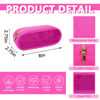 Picture of UIXIZQ Clear Small Pencil Pouch Makeup Bag for Purse,Nylon&PVC Pencil Case Waterproof Makeup Brush Holder with Zipper,Preppy Transparent Pen Bag Travel Cosmetic Bag for Women Office(Slim-Hot Pink)