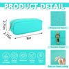 Picture of UIXIZQ Waterproof Small Pencil Case Makeup Bag for Purse,Cute Pencil Pouch Preppy Nylon Makeup Brush Holder with Zipper,Girls Portable Storage Case Small Pen Bag for Office College(Slim-Mint Green)