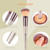 Picture of Makeup Brushes Set, HEYMKGO Portable Makeup Brush Set Professional Champagne Gold Premium Synthetic Foundation Brush Powder Concealers Eye Shadows Blush with Cosmetic Bag 10PCS Common Types