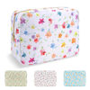 Picture of Waterproof Large Floral Makeup Bag Pouch,Nylon Travel Toiletry Storage Bag Preppy Flower Cosmetic Bag for Women Girl,Large Capacity Makeup Organizer Bag Zipper Pouch for Work(Large Colorful-Flowers)
