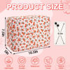 Picture of Waterproof Large Floral Makeup Bag Pouch,Nylon Travel Toiletry Storage Bag Preppy Flower Cosmetic Bag for Women Girl,Large Capacity Makeup Organizer Bag Zipper Pouch for Work(Large Pink-Flowers)