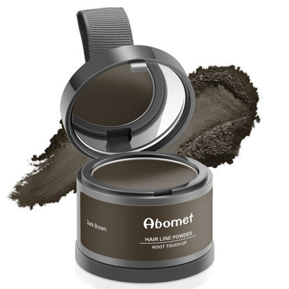 Picture of Abomet Root Touch Up Instantly Gray Hair Coverage Hairline Powder, Dark Brown, for Women Men, Hair Fibers For Thinning Hair