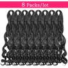 Picture of French Curly Braiding Hair 18 Inch 8 Packs Black Color - Pre Stretched Bouncy Braiding Hair- Loose Wavy Braiding Hair Synthetic Hair Extensions For Black Women (18 inch 8 packs 1B)
