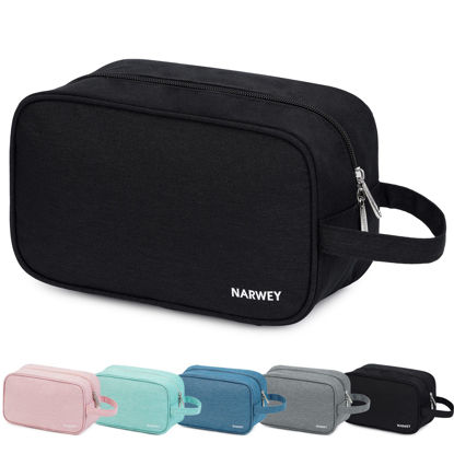 Picture of Narwey Toiletry Bag for Men Travel Toiletry Organizer Traveling Dopp Kit Shaving Bag for Toiletries Accessories (Black)