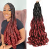 Picture of French Curly Braiding Hair 24 Inch 8 Packs - Pre Stretched Bouncy Braiding Hair- Loose Wavy Braiding Hair Synthetic Hair Extensions For Black Women(24 inch 8 packs, OT/Bug)