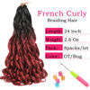 Picture of French Curly Braiding Hair 24 Inch 8 Packs - Pre Stretched Bouncy Braiding Hair- Loose Wavy Braiding Hair Synthetic Hair Extensions For Black Women(24 inch 8 packs, OT/Bug)