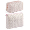 Picture of HHQQWZ Makeup Bag Travel Cosmetic Bag for Women Girls, Zipper Make Up Pouch, Floral Flowers Toiletry Organizer Makeup, Portable Storage Bag, Cosmetic Travel Cloth Bag (2 Pack (L+S)/Pink Floral)