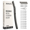 Picture of ZOMCHI Dermaplaning Tool for Face with 11 Refill Blades, Dermaplane Razor for Women and Men, Face Razor with Precision Silicone Cover, Eyebrow Razor, Facial Razor, Reusable Metal Handle - Matte Black