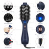 Picture of One Step Hair Dryer & Volumizing Hot Air Brush, Aima Beauty Hair Blow Dryer Brush, Ceramic Straightener Brush, Curler & Hot Comb 4 in 1 Salon Ionic Hair Brush, Prussian Blue