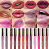 Picture of evpct 1Pcs Dark Red Matte to Glitter Liquid Lipstick Lip Set Kit, Long Lasting Matte Diamond Glitter Lipstick Waterproof, Colorful Sparkly Glossy Metallic Shimmer Sparkle Lip Gloss for Women 04#