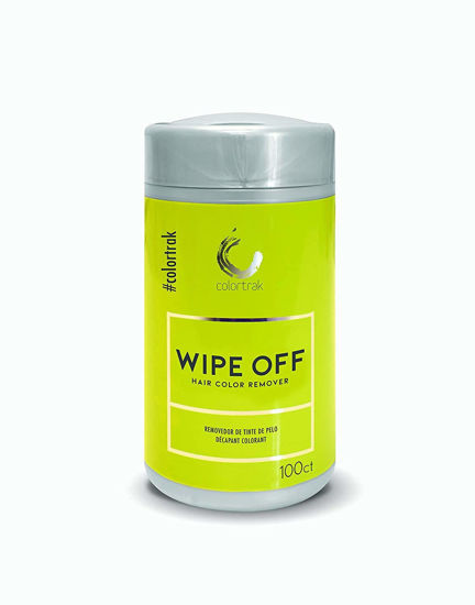 Picture of Colortrak Gentle Hair Color Remover Wipes, Moist, Non-irritating Towelettes, Formulated with Aloe, Easily Remove Hair Color Stains from Skin, Convenient Canister, 100 Wipes