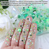 Picture of Sinyanail 300pcs Nail Art Charms Kit,Over 100pcs Mixshape Resin Nail Gems and 100 pcs Mixed Flatback Nail Rhinestones Pearls with Over 100pcs Nail Sequins for Nail Art Accessories(Green)