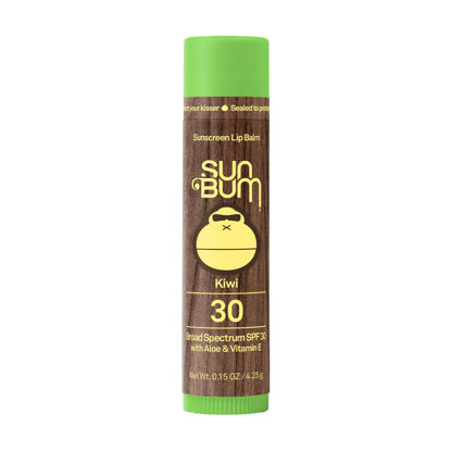 Picture of Sun Bum SPF 30 Sunscreen Lip Balm | Vegan and Hawaii 104 Act Compliant (Octinoxate & Oxybenzone Free) Broad Spectrum Natural Lip Care with UVA/UVB Protection |Kiwi Flavor| .15 oz