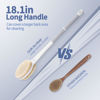 Picture of Back Scrubber Body Shower Brush: Anti Slip Long Handle Bath Brush with Stiff and Soft Bristles - Showering Exfoliator for Women, Men, Elderly (Grey)