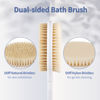 Picture of Back Scrubber Body Shower Brush: Anti Slip Long Handle Bath Brush with Stiff and Soft Bristles - Showering Exfoliator for Women, Men, Elderly (Grey)
