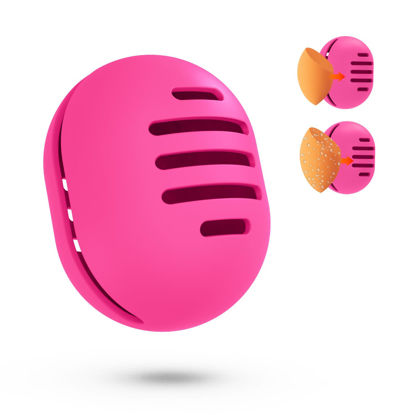 Picture of Fauxomor Makeup Sponge Holder,Double-sided 5-line Vented Silicone Beauty Blender Holder for Travel,Shatterproof Make Up Sponge Travel Case for All Sponges Sanitary Reuse Easy to Carry,Rose Red