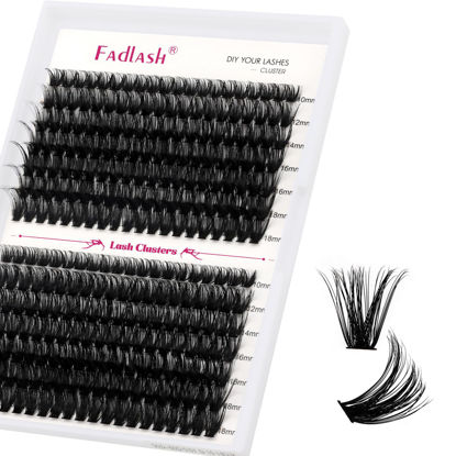 Picture of Lash Clusters Fluffy 60D+80D 10-18mm Mixed Tray Thick Eyelash Clusters D Curl Individual Lashes 259pcs Eyelash Extension Clusters Wispy Soft DIY Lash Extensions (60D+80D-0.07-D,10-18mm)